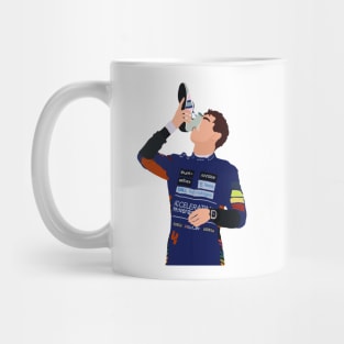 Lando Norris doing a shoey on the podium of the 2021 Italian Grand Prix at Monza Mug